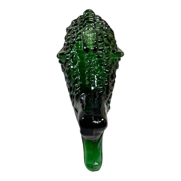 MCM Barware Green Glass Fish Bottle Decanter Bidders Whiskey Bottle Decor Retro - Picture 7 of 9
